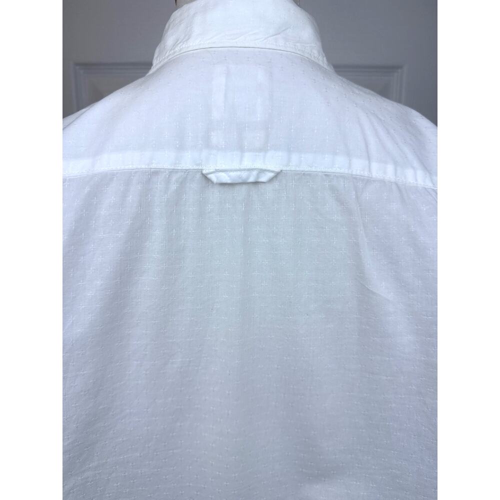 Gap Fitted Boyfriend White Button Down Shirt Textured Cotton Small - Picture 5 of 6